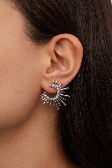 Heliophilia Silver Pendientes de Metal Plateados
